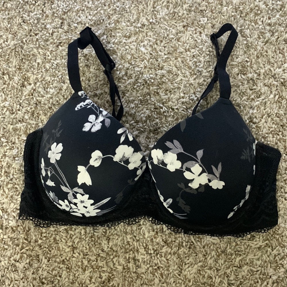 Auden padded bra black/white floral 38D